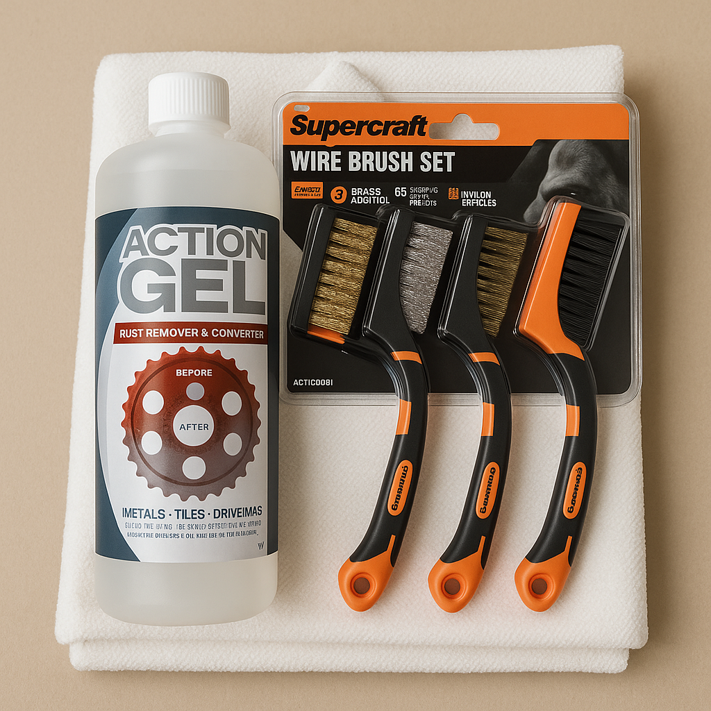 Rust Removal & Cleaning Kit | Action Gel | Brushes | Cloths