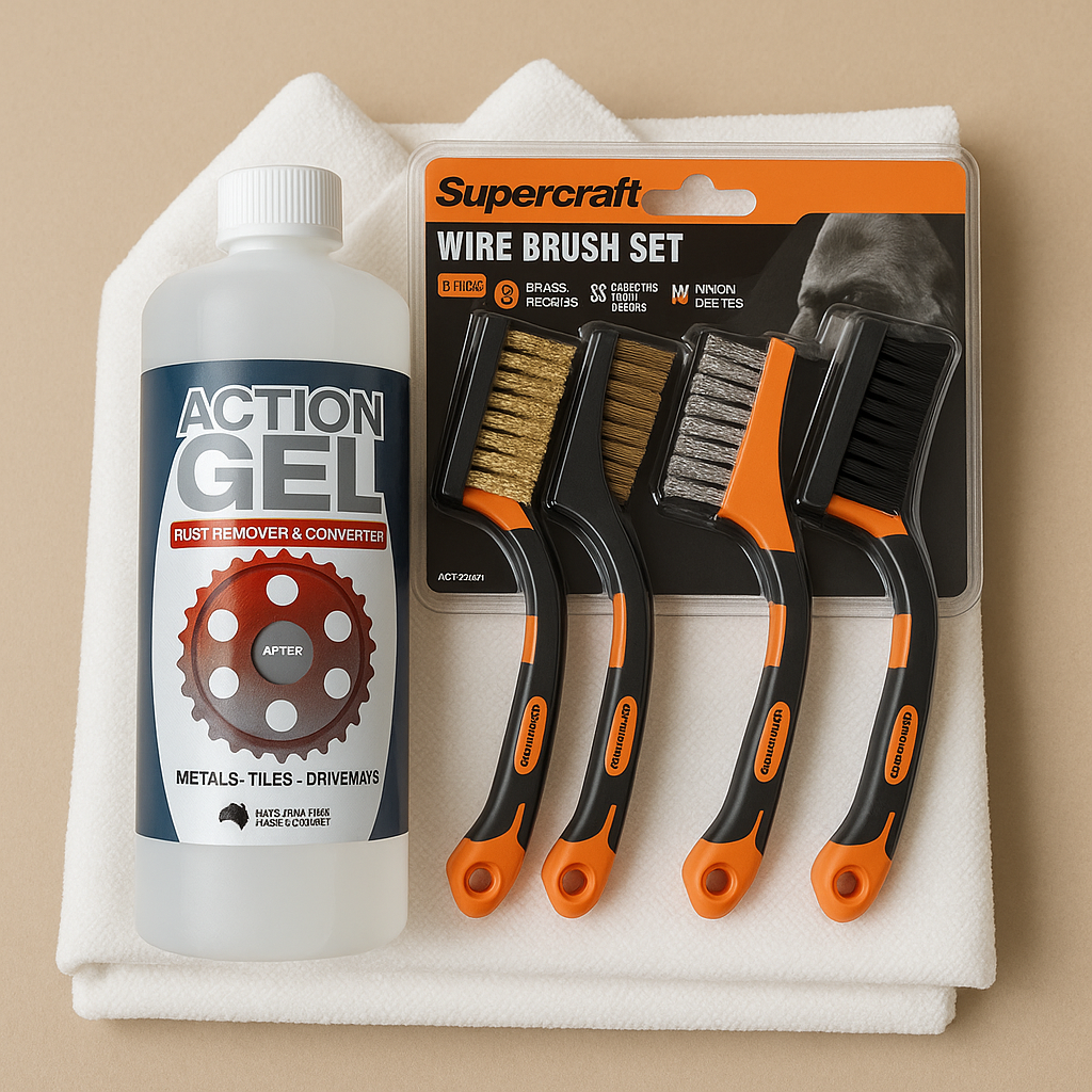 Rust Removal & Cleaning Kit | Action Gel | Brushes | Cloths